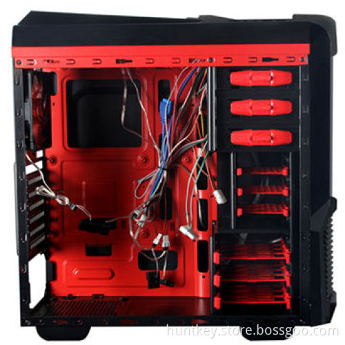 Desktop Computer Case, Middle Tower, Gaming Chassis, Black and Red Coating, SATA III